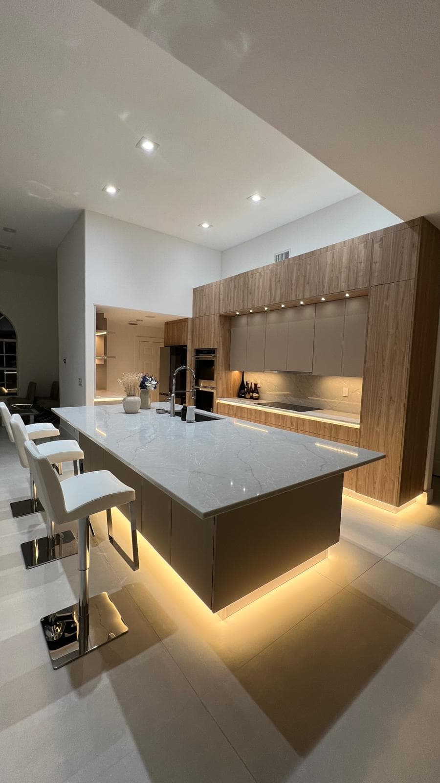 Warm Kitchen Island